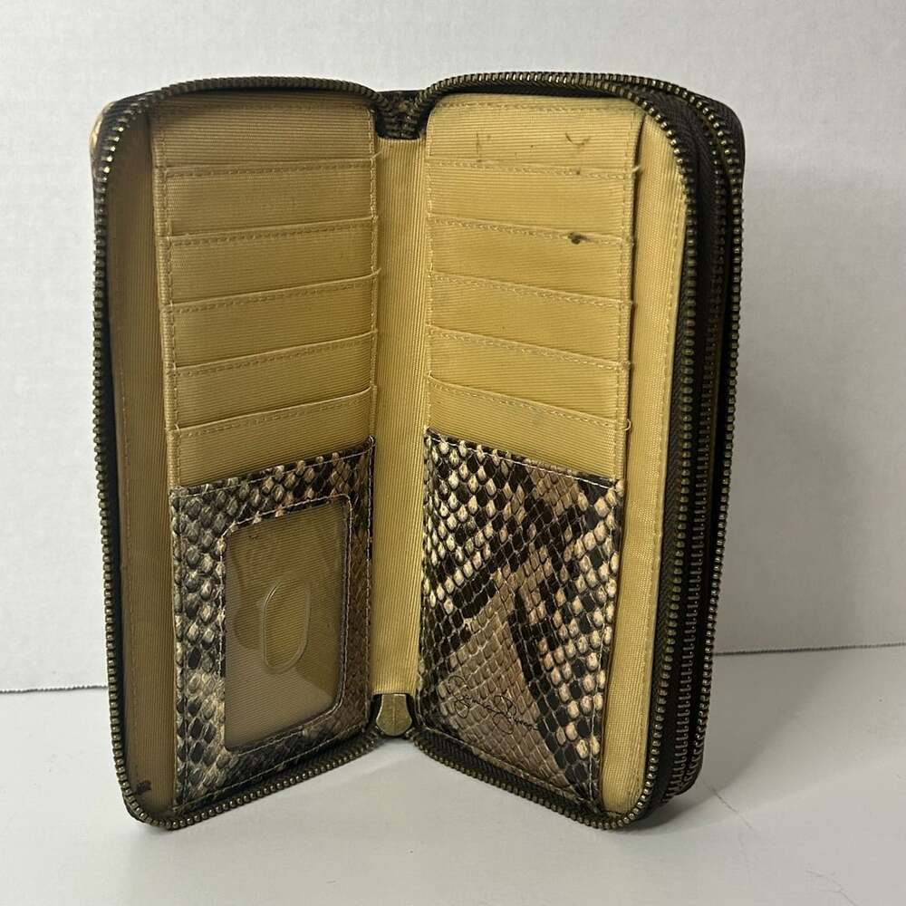 Jessica Simpson Python Print Faux Leather Zip-Around Wallet - Picture 4 of 8
